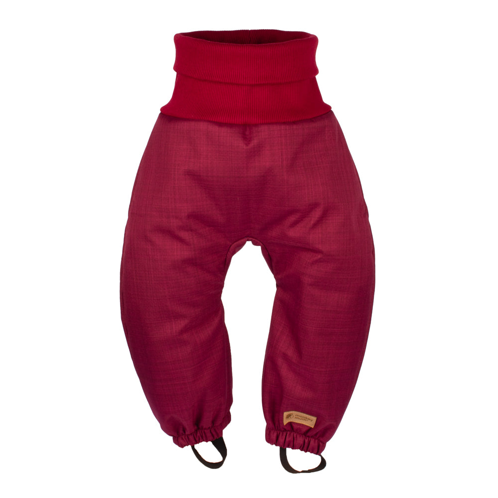 Otroške rastne zimske softshell hlače s plišem Monkey Mum® - Vinsko rdeča Rdeča kapica