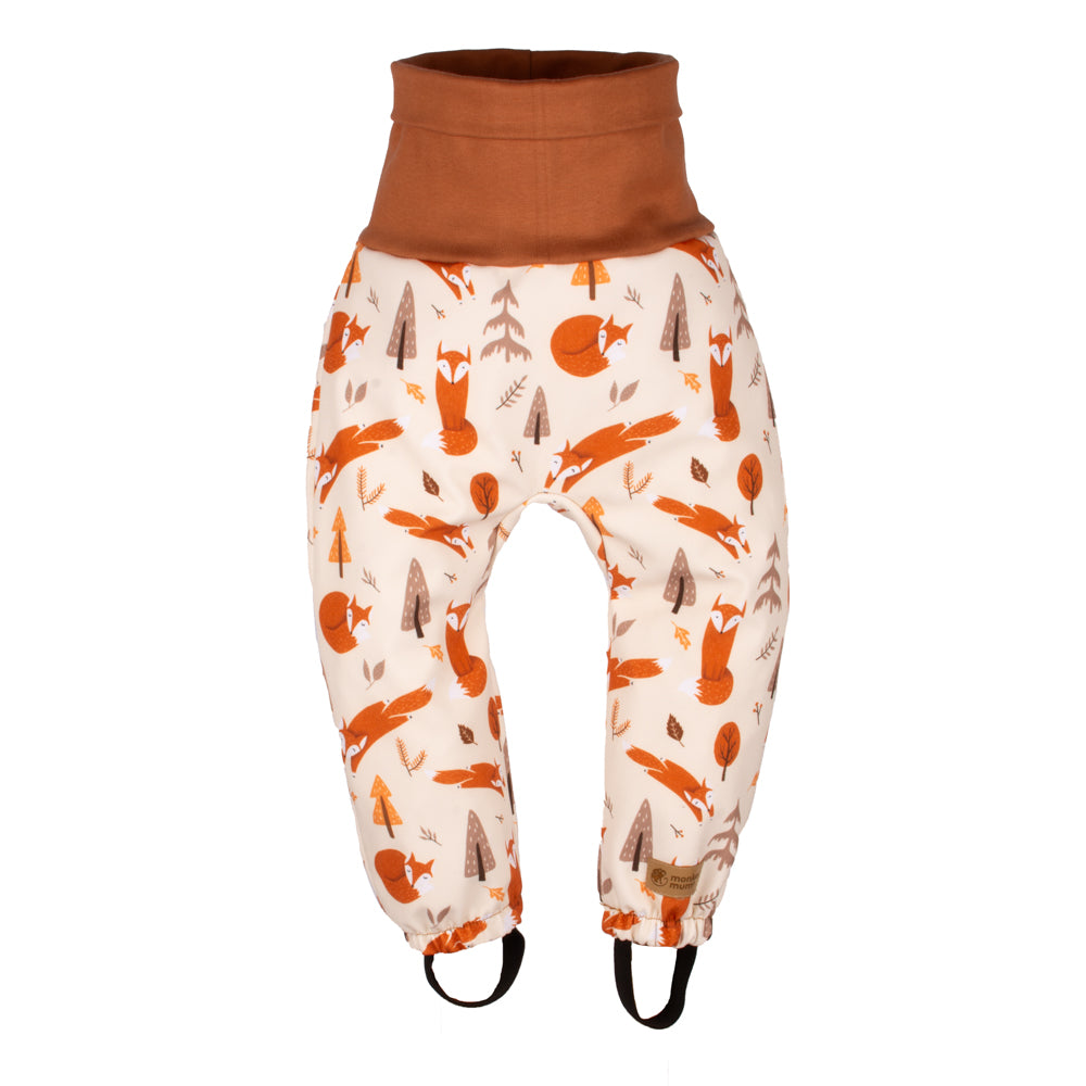 Otroške rastoče softshell hlače z membrano Monkey Mum® - Lisja igra