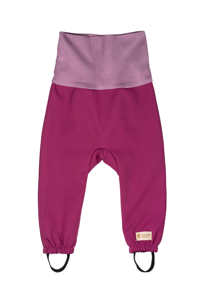 Otroške rastoče softshell hlače z membrano Monkey Mum® - Sočna malina