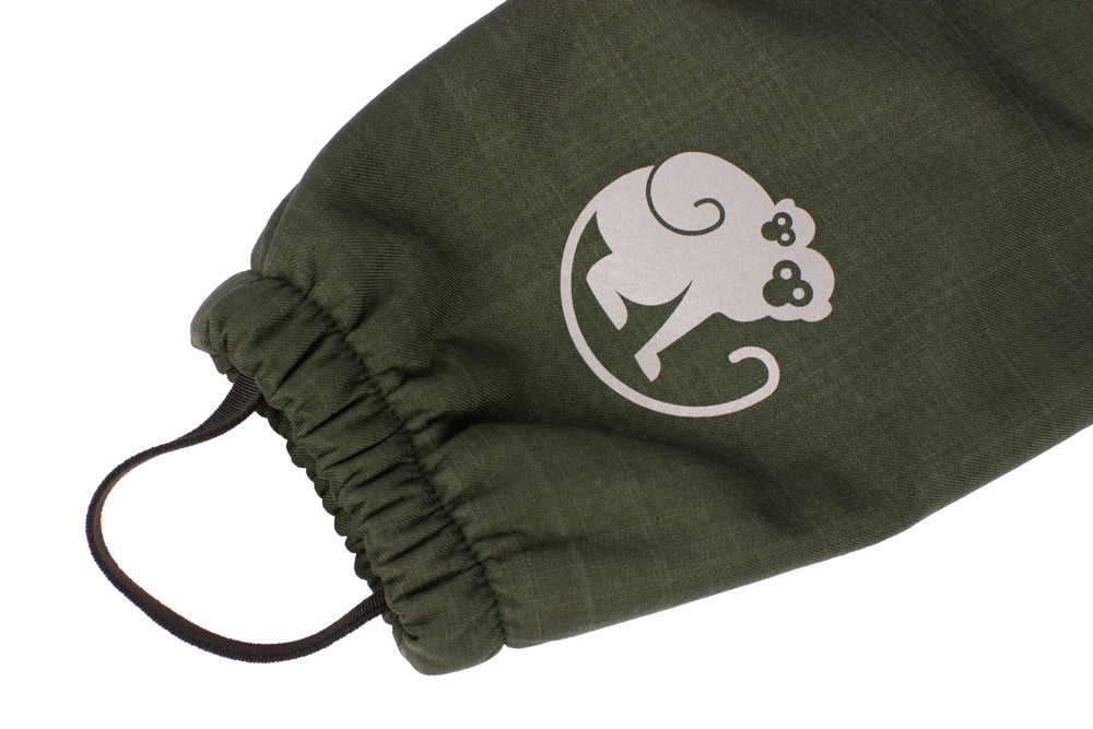 Otroške rastne zimske softshell hlače s plišem Monkey Mum® - Kaki lovec