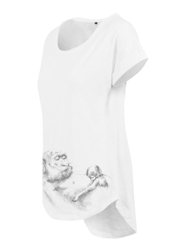 Majica za dojenje Monkey Mum® bela - opica