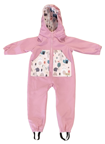Monkey Mum® softshell kombinezon z membrano – Sladka živalca - vel. 98/104, 110/116