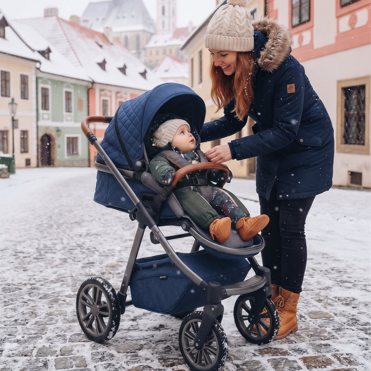 Monkey Mum® Otroški zimski softshell kombinezon s flisom - Khaki lovec z medvedom - vel.62/68, 74/80