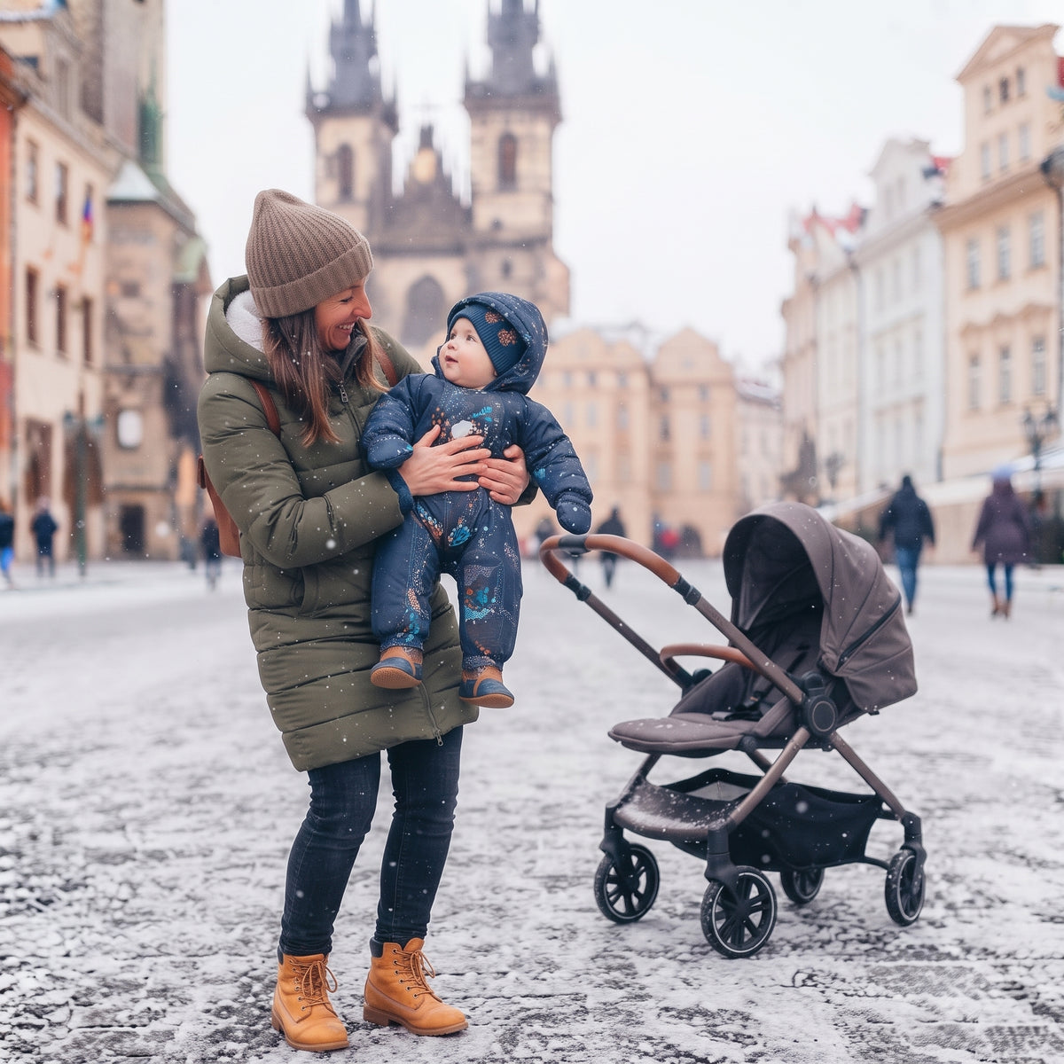 Monkey Mum® Otroški zimski softshell kombinezon s flisom - Pravljični večerniček z medvedom - vel. 62/68, 74/80