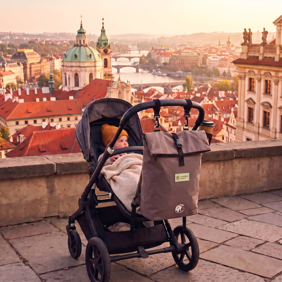 Monkey Mum® Keper nahrbtnik za otroški voziček – Svež vetrič