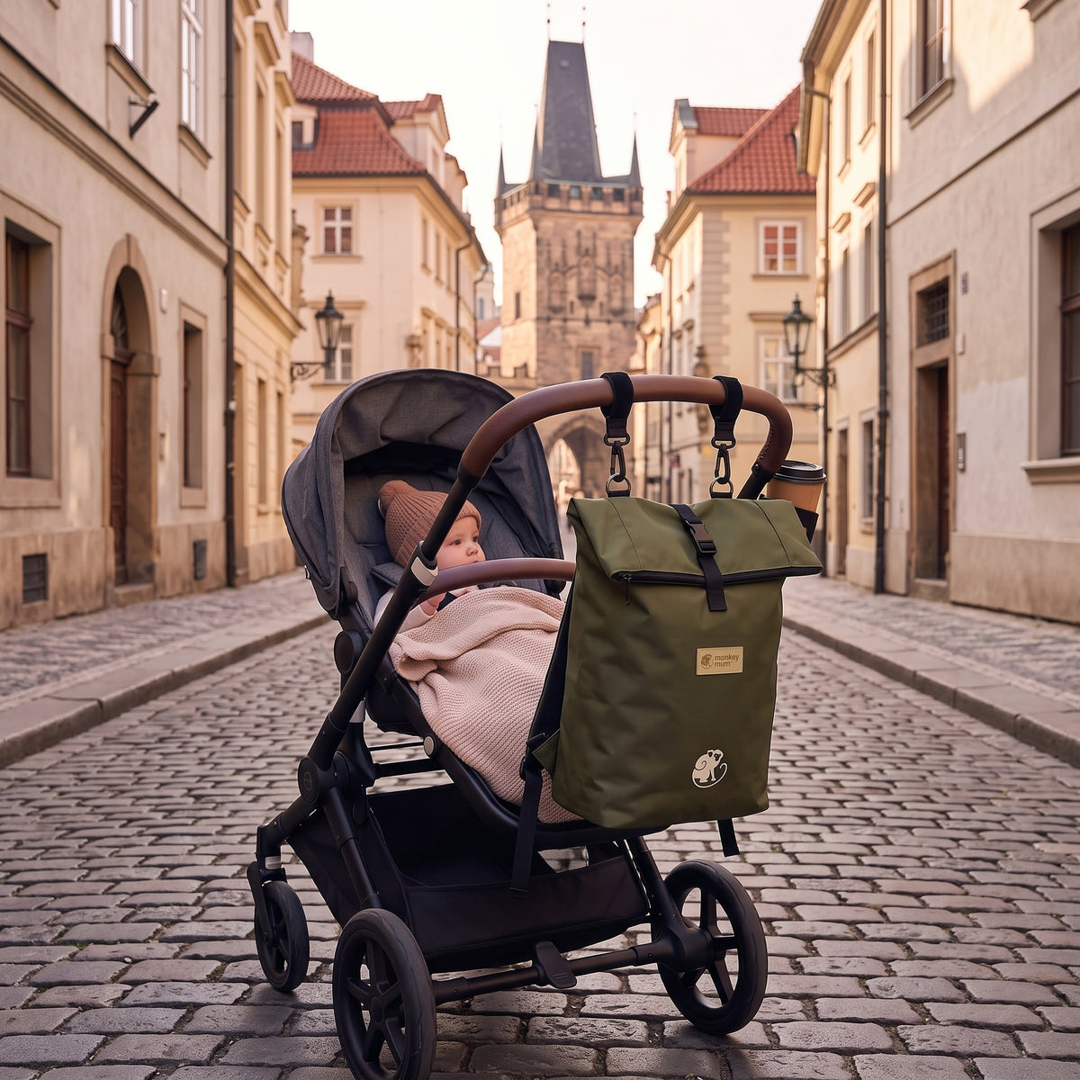 Monkey Mum® Keper nahrbtnik za otroški voziček – Barve gozda