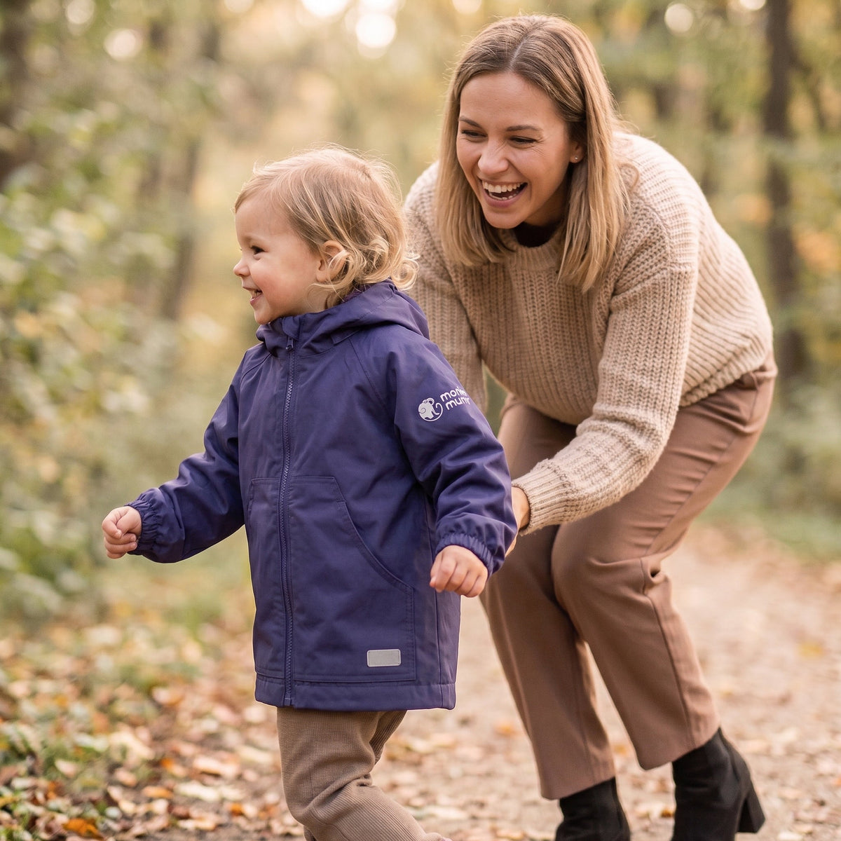 Monkey Mum® šuštava jakna z raglanskimi rokavi - Temno vijolična