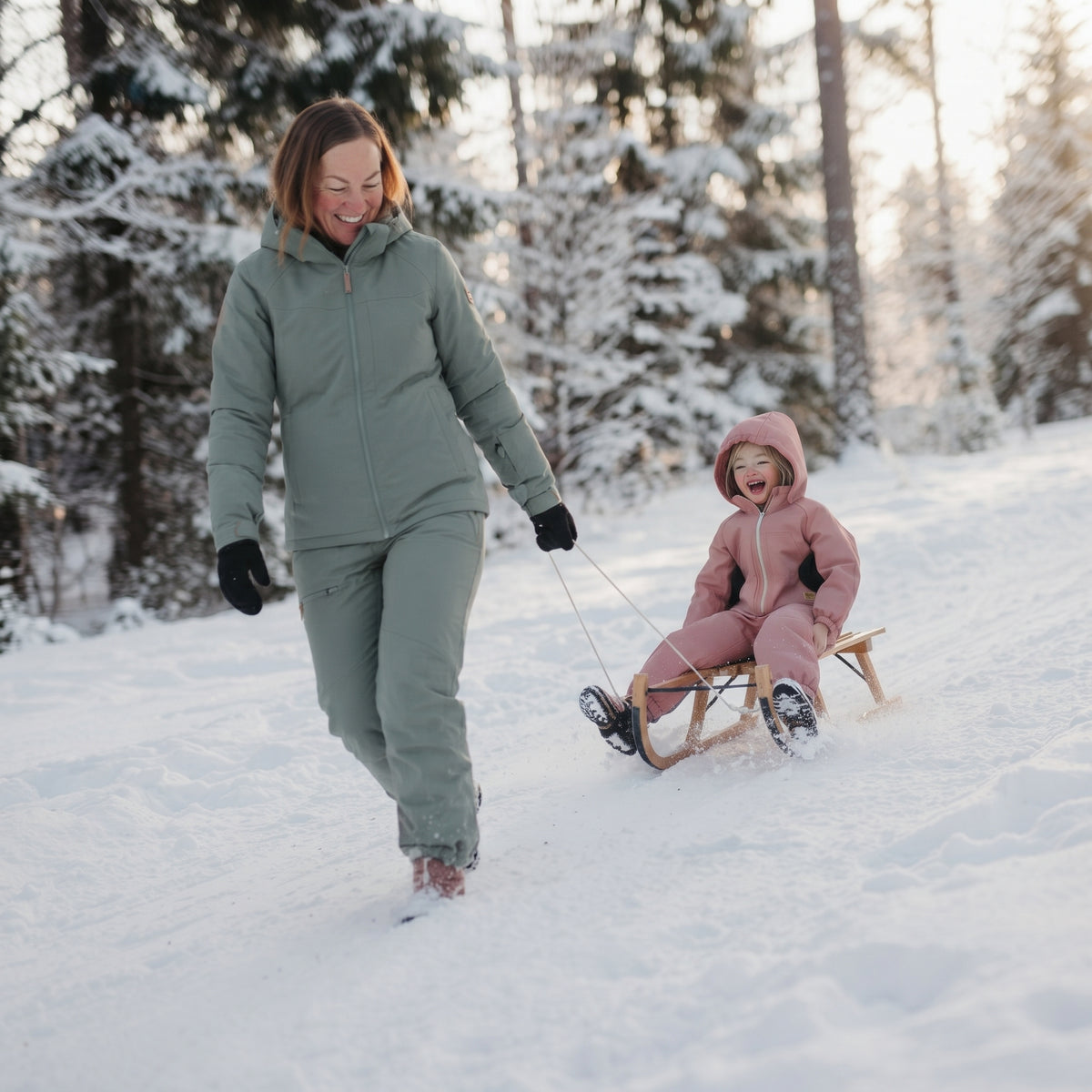 Monkey Mum® Otroški zimski softshell kombinezon s flisom - Rožnata ovčka - vel. 98/104, 110/116