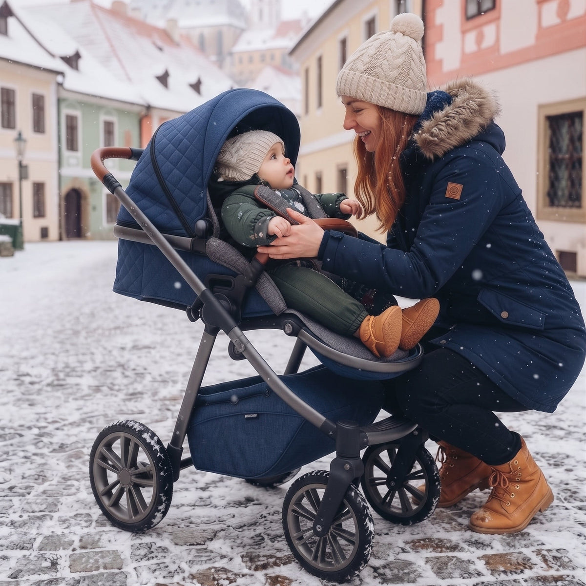 Monkey Mum® Otroški zimski softshell kombinezon s flisom - Khaki lovec z medvedom - vel.62/68, 74/80