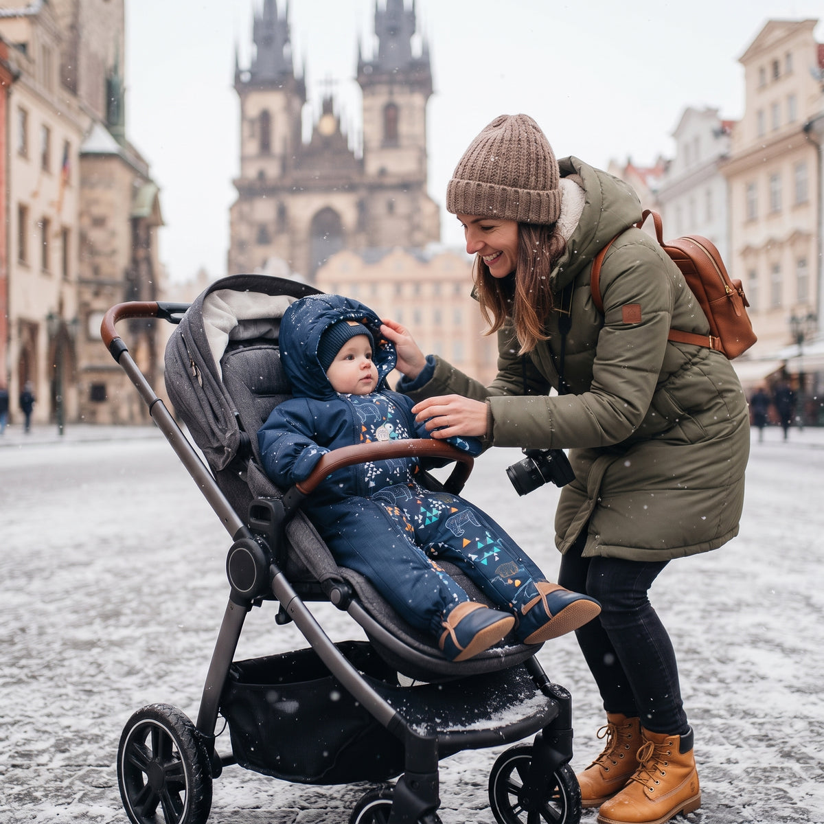 Monkey Mum® Otroški zimski softshell kombinezon s flisom - Pravljični večerniček z medvedom - vel. 62/68, 74/80