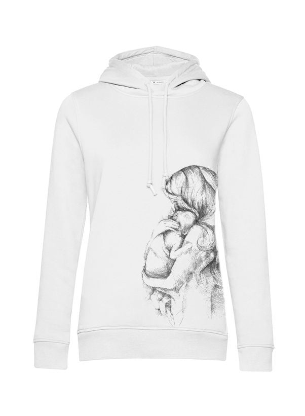 Dojenjska jopa Monkey Mum® bela - ljubeča mamica