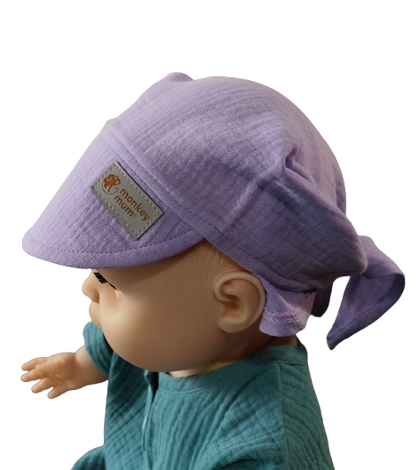 Mušlinasta ruta s šiltom Monkey Mum® - Vijolična