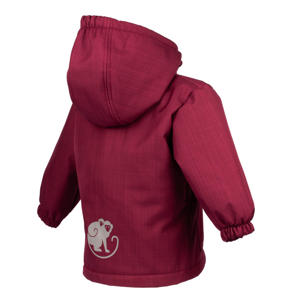 Otroška zimska softshell jakna z ovčko Monkey Mum® - Vinska Rdeča kapica