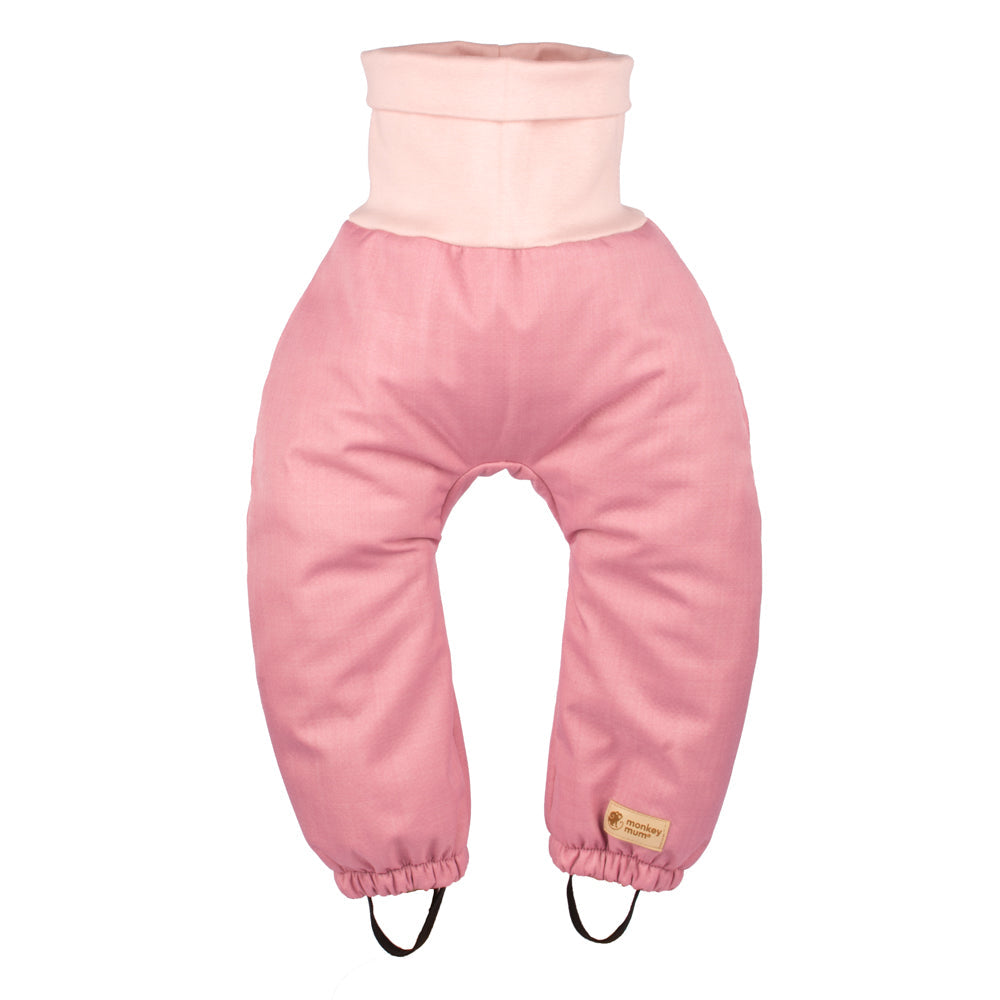 Otroške rastne zimske softshell hlače s plišem Monkey Mum® - Roza ovčka