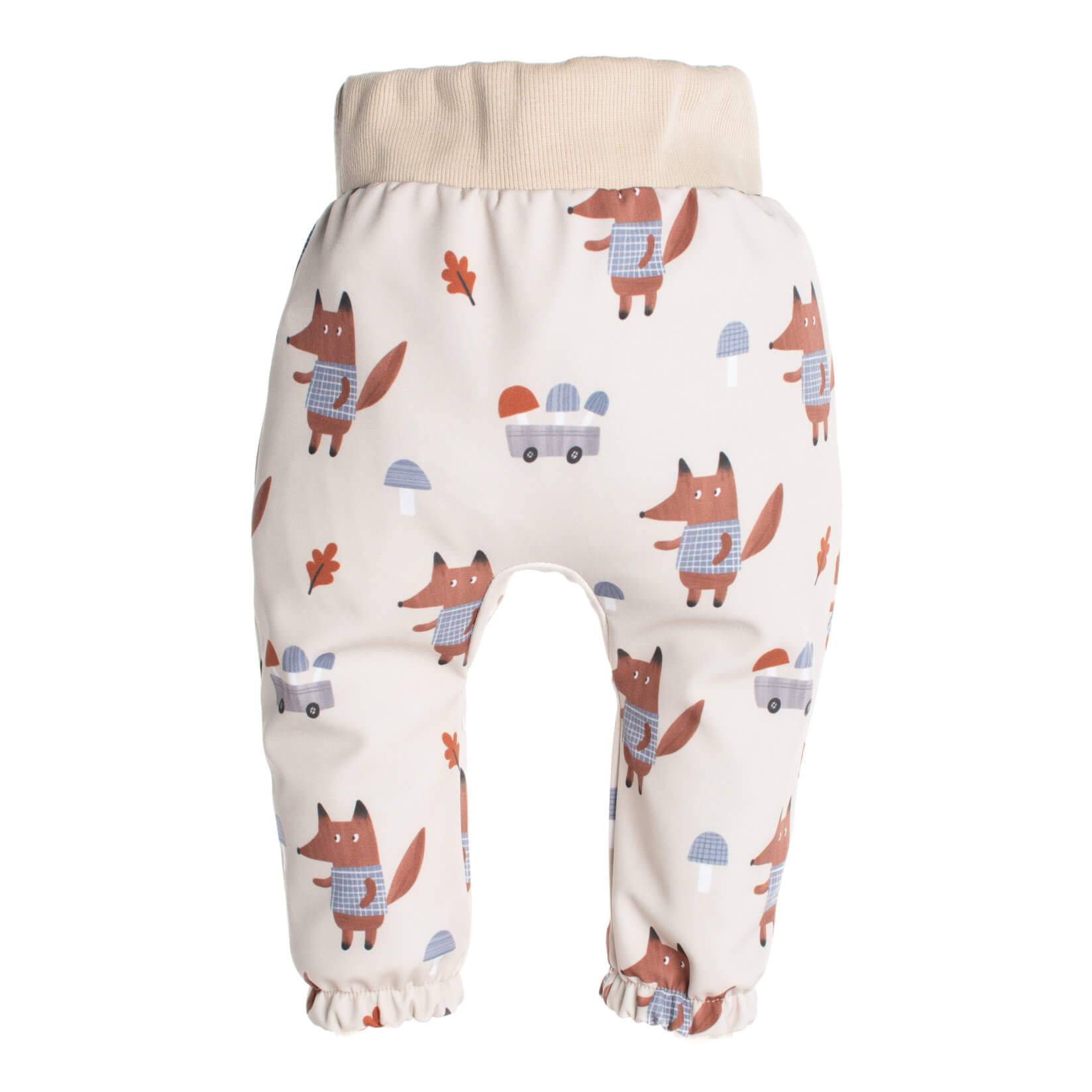 Otroške softshell hlače z membrano Monkey Mum® - Lisice na gobah