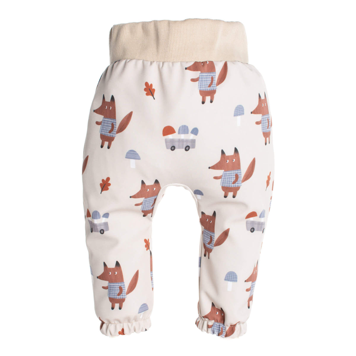 Otroške softshell hlače z membrano Monkey Mum® - Lisice na gobah