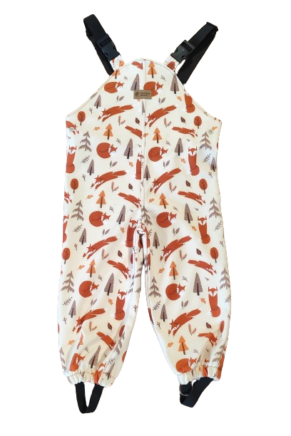 Monkey Mum® softshell bretelne hlače z membrano - Lisja igra
