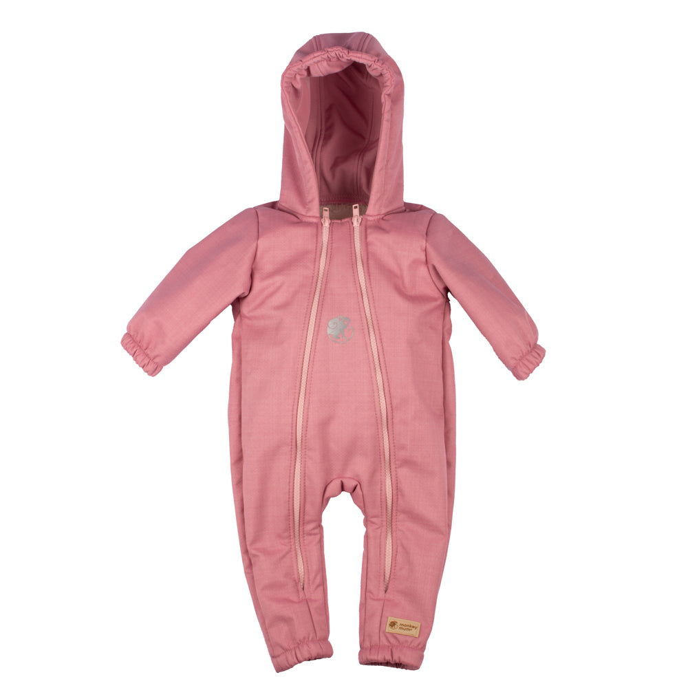 Monkey Mum® Otroški zimski softshell kombinezon s plišem - Roza ovčka - vel. 62/68, 74/80