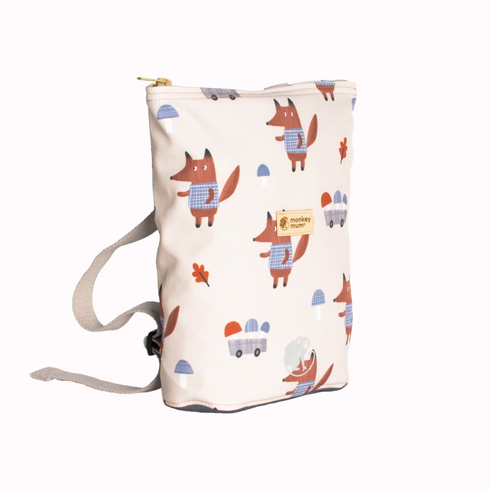 Otroški softshell nahrbtnik Monkey Mum® - Lisice na gobah