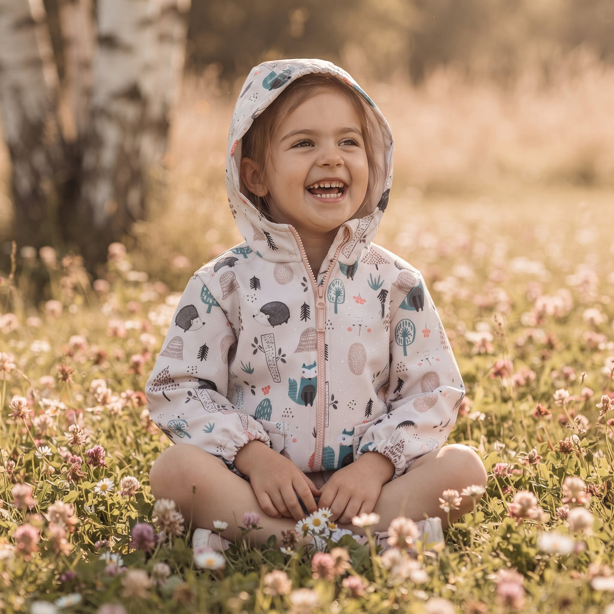 Otroška softshell jakna z membrano Monkey Mum® - Dnevne živalice