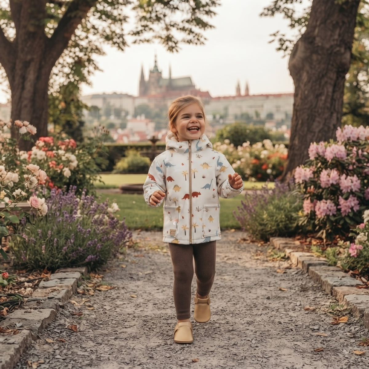 Otroška softshell jakna z membrano Monkey Mum® - Dinosavrska zgodba