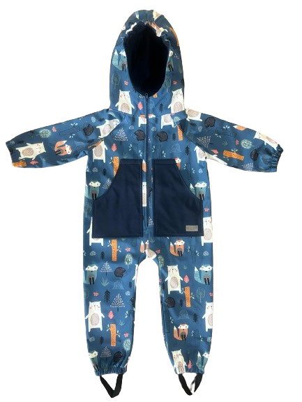 Monkey Mum® Softshell kombinezon z membrano – Nočne živalice - vel. 98/104, 110/116