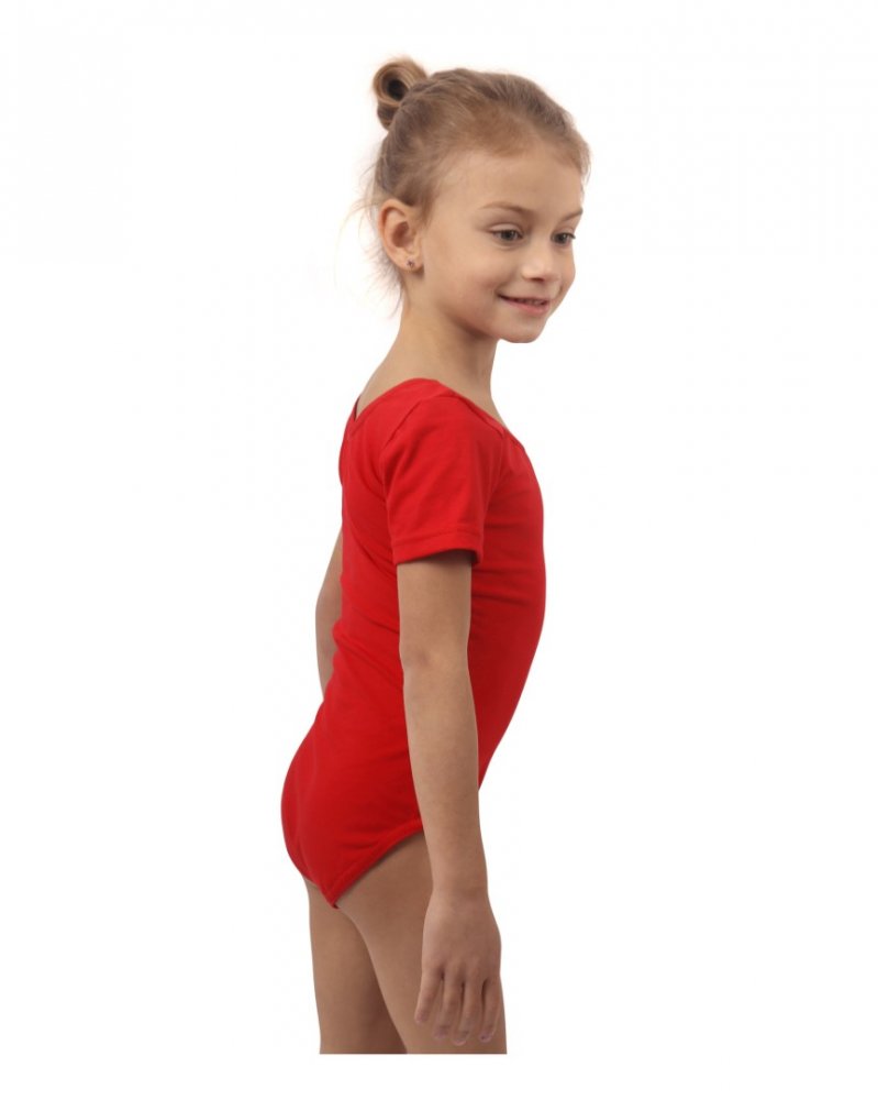 Dekliški dres za balet, gimnastiko, rdeč
