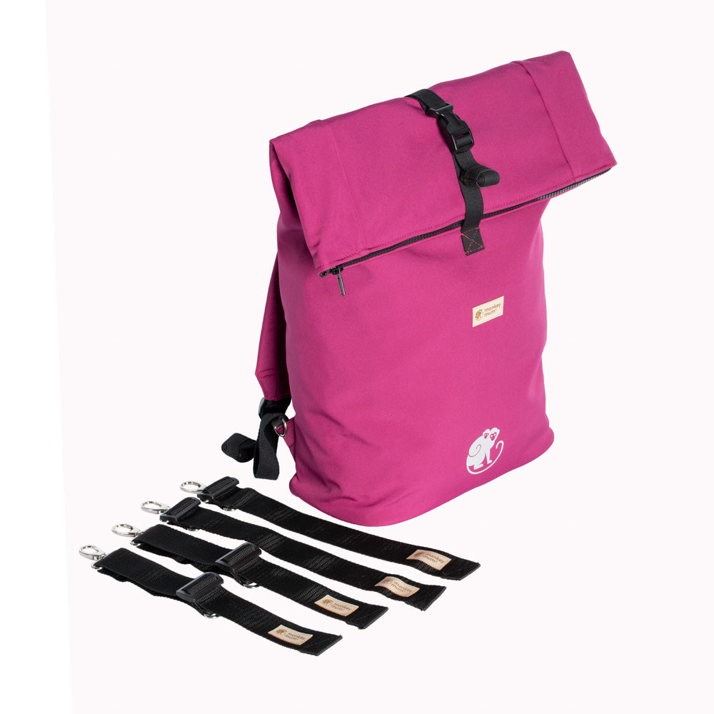Monkey Mum® Integriran softshell nahrbtnik za nosilko Carrie - Sočna malina