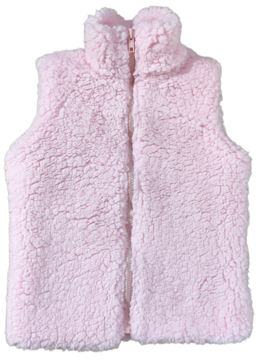 Vesta iz ovčjega flisa Monkey Mum® - Roza
