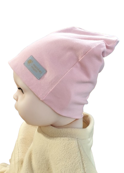 Kapa Monkey Mum® - Svetlo rožnata