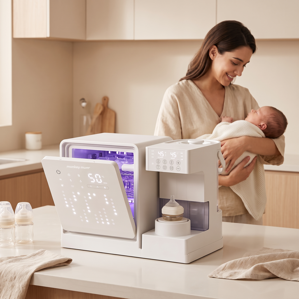 Grelnik in sterilizator stekleničk za dojenčke Monkey Mum® Ultra 3v1