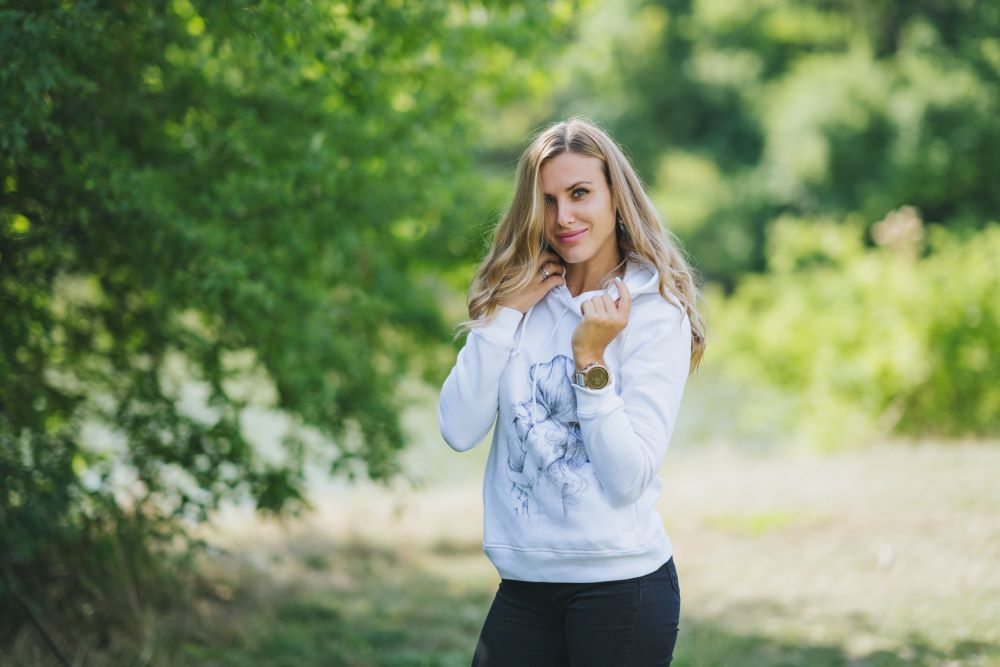 Doječa jopa Monkey Mum® bela - ljubeča mamica, 2. kakovost - vel. L