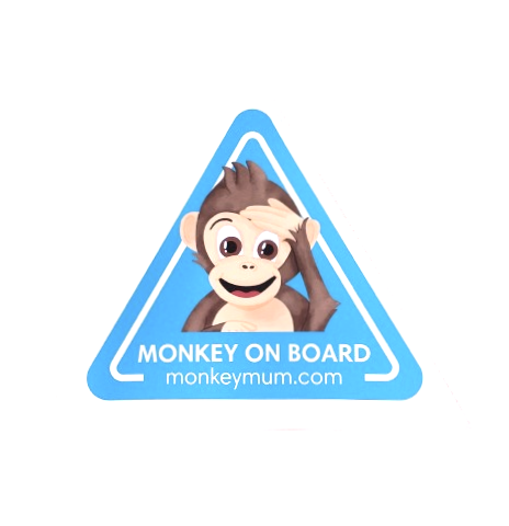 Nalepka za avto Monkey Mum® - Modra