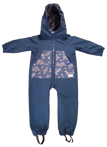 Monkey Mum® softshell kombinezon z membrano – Nebo dinozavrov - vel. 98/104, 110/116