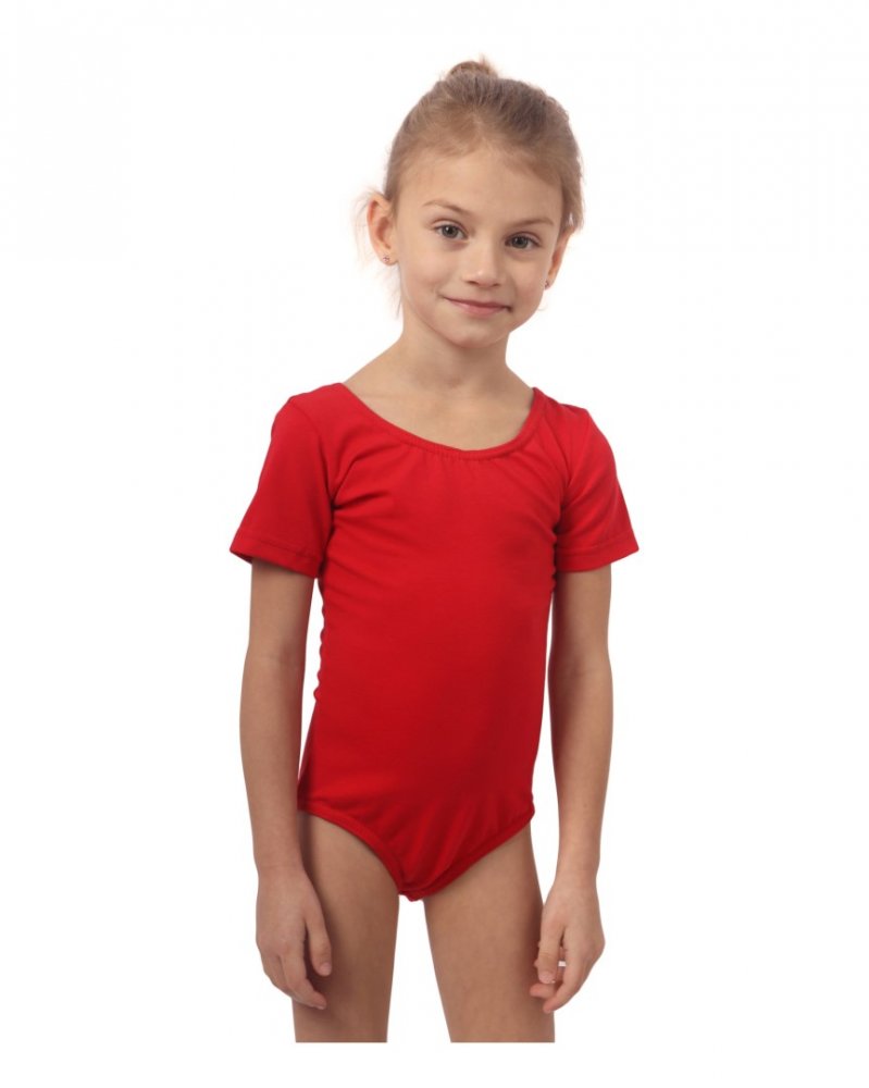 Dekliški dres za balet, gimnastiko, rdeč