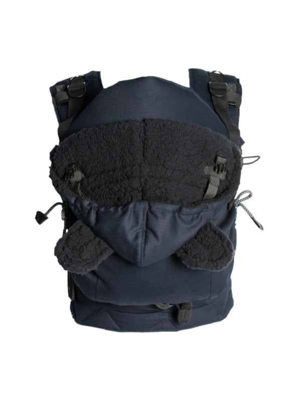 Monkey Mum® Topla kapuca za nosilko Carrie - Srebrna tema