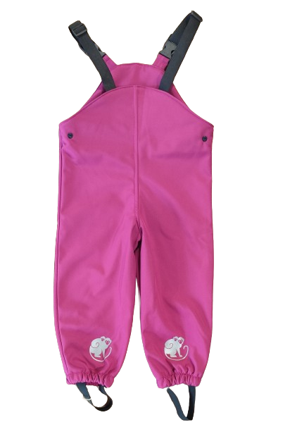 Monkey Mum® softshell bretelne hlače z membrano - Sočna malina