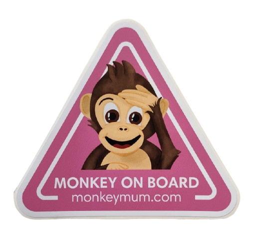 Nalepka za avto Monkey Mum® - rožnata