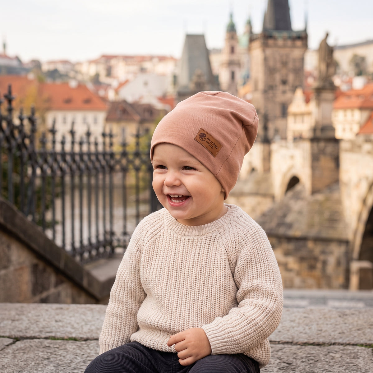 Kapa Monkey Mum® - Svetlo rjava