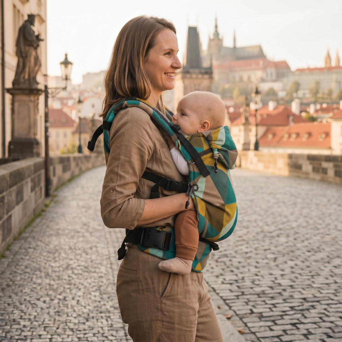 Monkey Mum® Ergonomska rastoča nosilka Carrie - Čar geometrije
