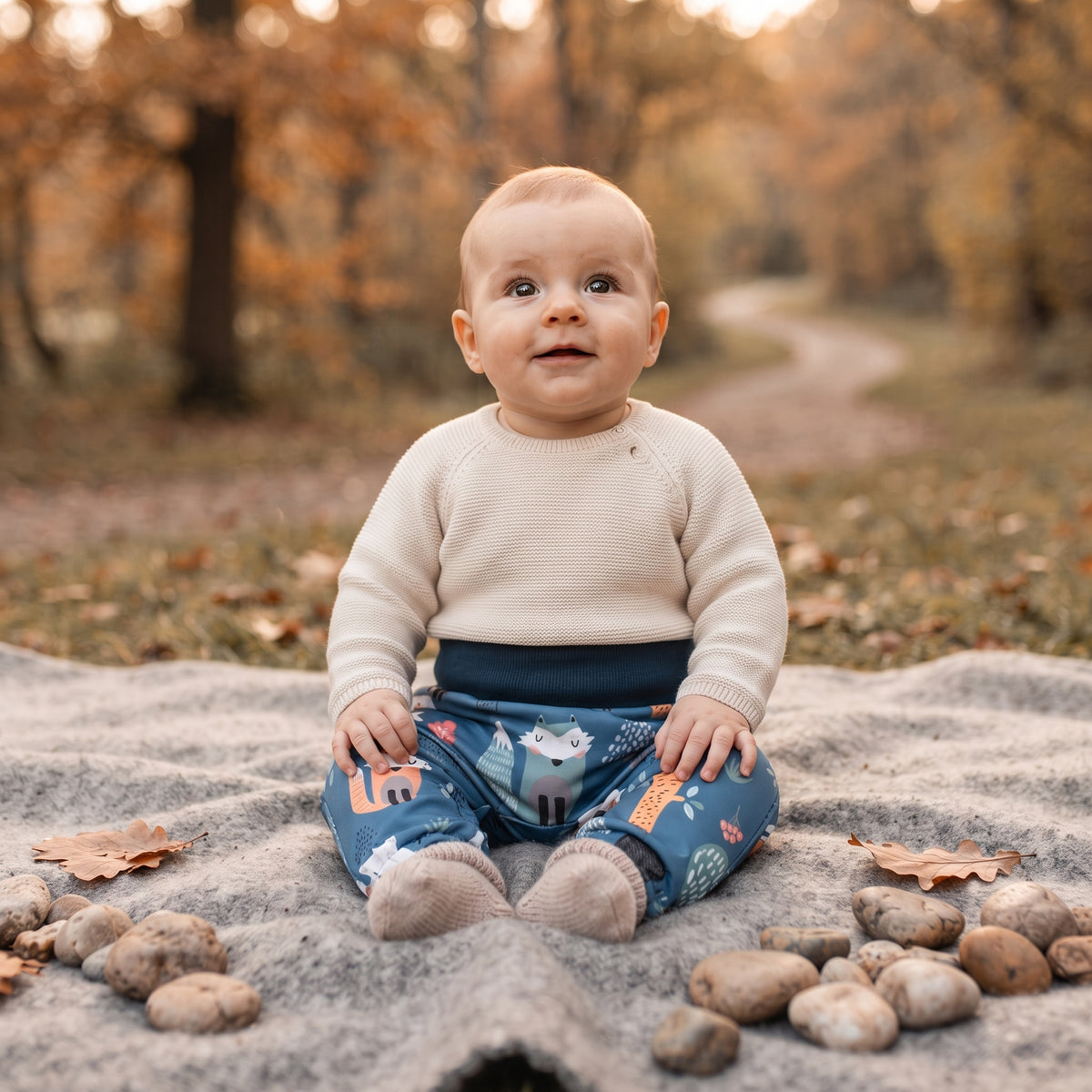 Otroške softshell hlače z membrano Monkey Mum® - Nočne živalice