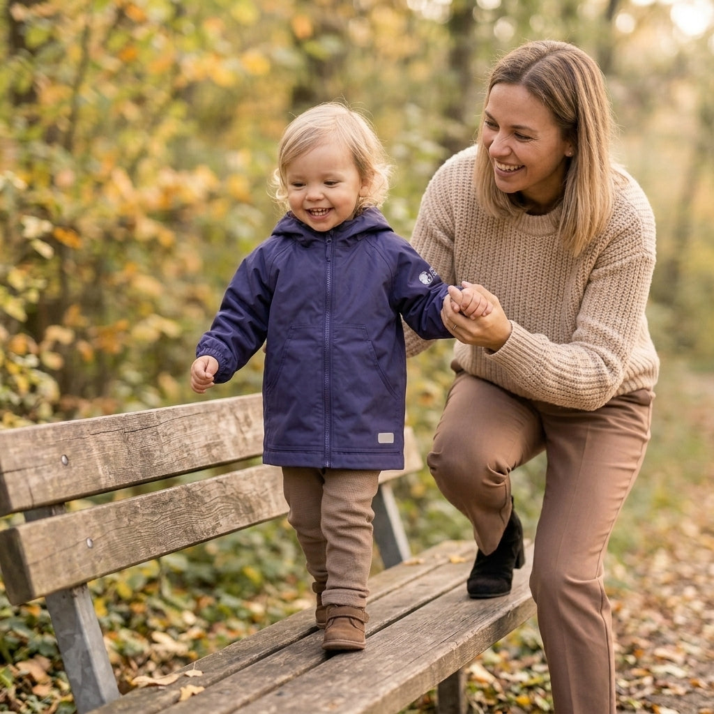 Monkey Mum® šuštava jakna z raglanskimi rokavi - Temno vijolična