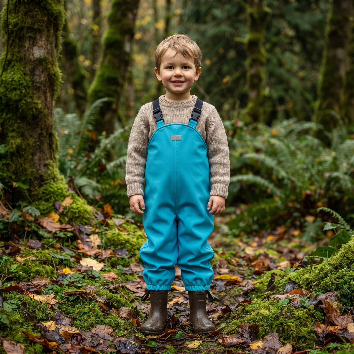 Monkey Mum® softshell bretelne hlače z membrano - Vesela kuščarica