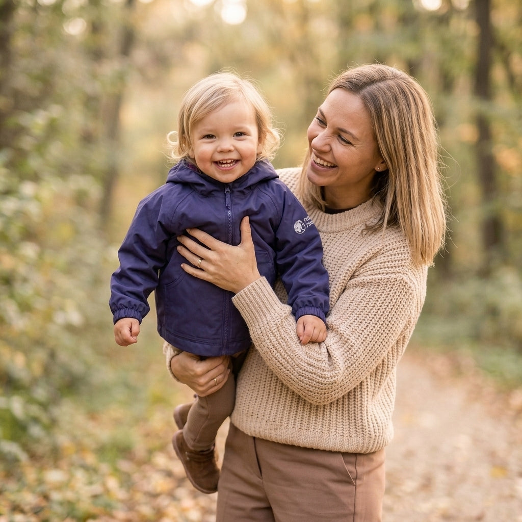 Monkey Mum® šuštava jakna z raglanskimi rokavi - Temno vijolična