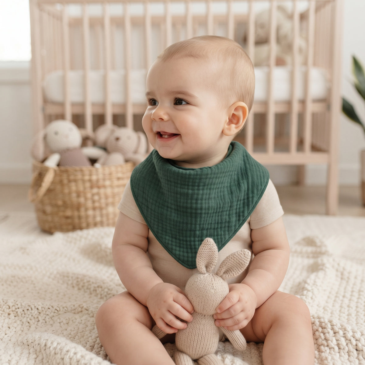 Muslinasti slinček Monkey Mum® - Temno zelen