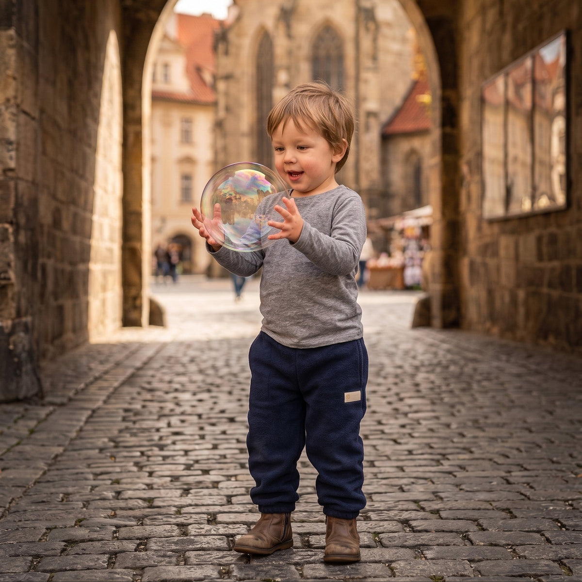 Monkey Mum® flis hlačke - Temno modre
