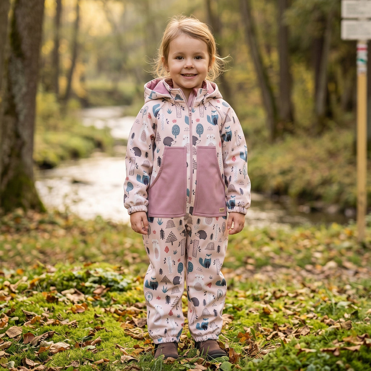 Monkey Mum® softshell kombinezon z membrano – Dnevne živalce - vel. 98/104, 110/116