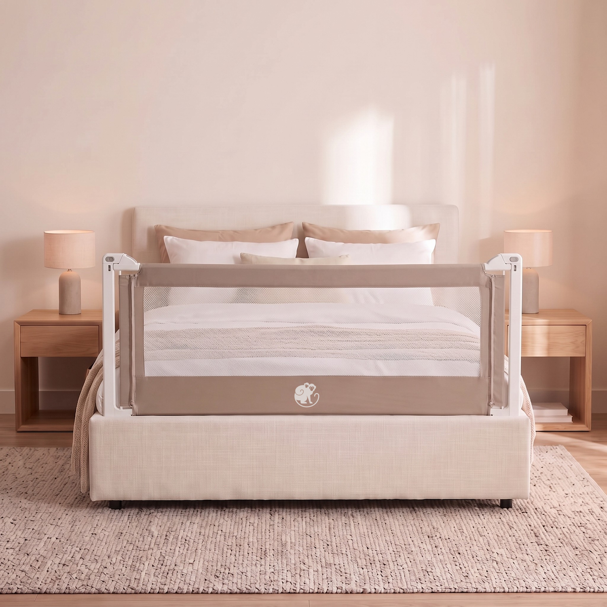 Prevleka za posteljno zaščitno ograjico Monkey Mum® Popular – Temno siva