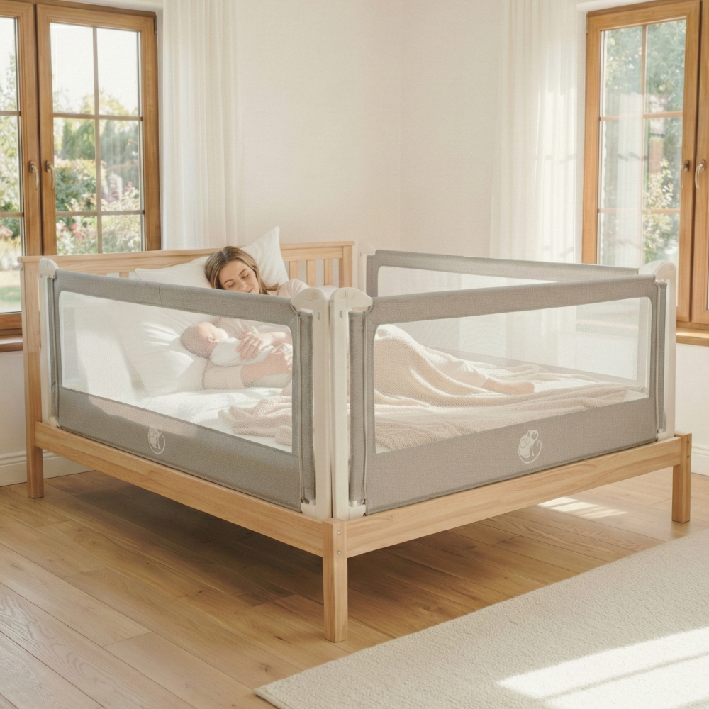 Posteljna ograja Monkey Mum® Popular - temno siva - design