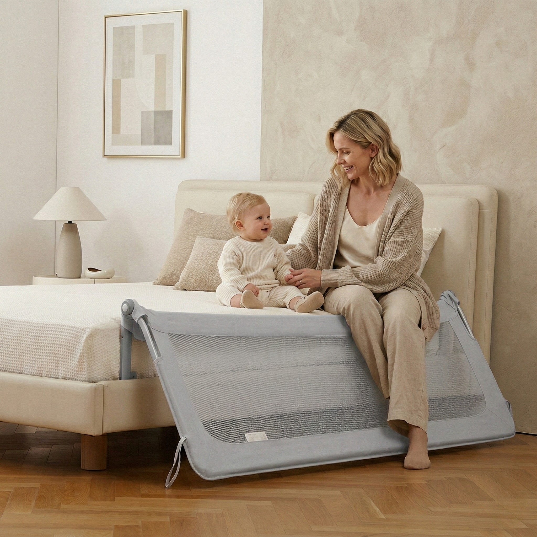 Posteljna ograja Monkey Mum® Flip - odprta